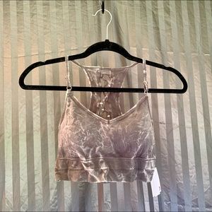 Lace Up Comfy Bra Bandeau Marble Pattern